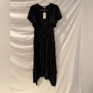 Ramy Brook Black Asymmetrical Wrap Gown